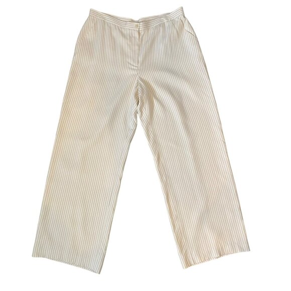 Lauren‎ Ralph Lauren Women's Striped Acetate & Silk Pants Size 16 Madison Wide - Picture 1 of 9